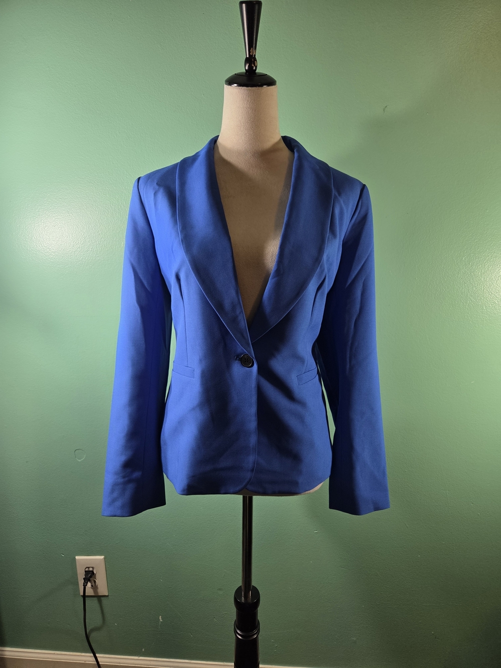 Jules & Leopold Cobalt Blue Single-Button Shawl Collar Blazer